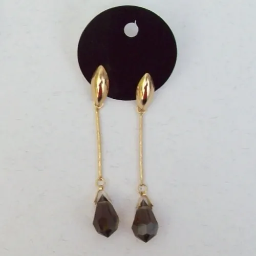 brinco cristal preciosa gota 20X12mm honney mel pino craquelado 30mm estampa navete. 1 par