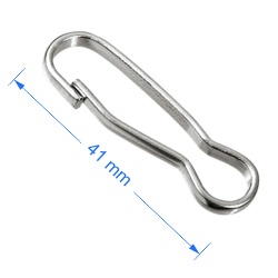 fecho mosquet�o gancho 41mm ferro n�quel. 100 pe�as