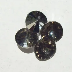 bot�o acr�lico capiton� cabeceira redondo c�ncavo 21mm fum� acr�lico furo passante costura 50 pe�as.