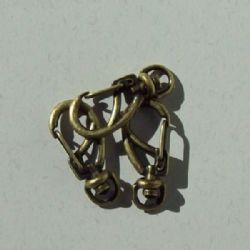 mosquet�o para chaveiro e brindes 5002 43x13mm ouro velho argola 8mm 25 pe�as