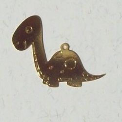 pingente estampa de bichos dinossauro 34x28mm dourado forte 10 pe�as