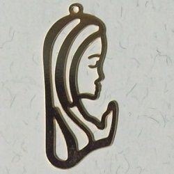 estamparia em metal bijuterias 1778 pe�a cat�lica santa orando 36x16mm dourado 01 pe�a