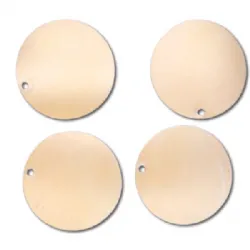 etiqueta para grava��o a laser alum�nio redonda 35mm 1 furo dourado 10 pe�as