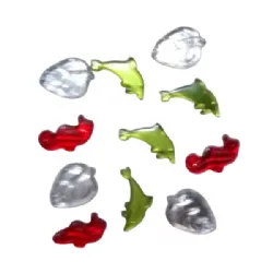 pedra caboch�o sem furos cavalo marinho golfinho folha pequenos 11 pe�as