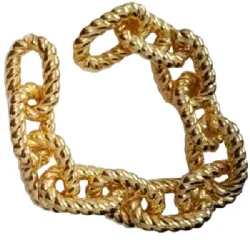 corrente abs bijuterias e confec��o 35X23mm cadeado torcido banho dourado claro 0,27 metro