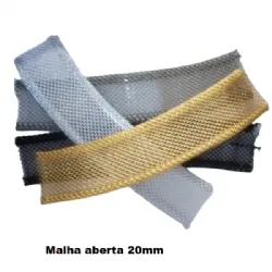 tela aberta em alum�nio 30mm 4 tiras 15cm cada cores preto, dourado, fum� e prata