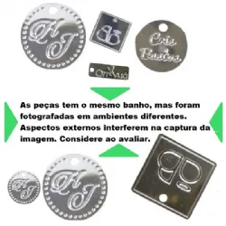 etiqueta placa metal personalizada 0,4mm espessura c/furo lat�o banho n�quel envio 20 dias �teis