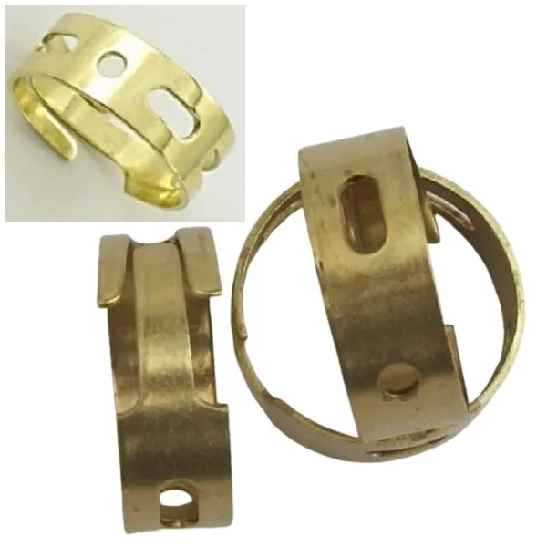 base de anel em lat�o bruto aro recortado 07x05mm 1 furo. Pacote 50 pe�as. Envio 03 dias �teis.