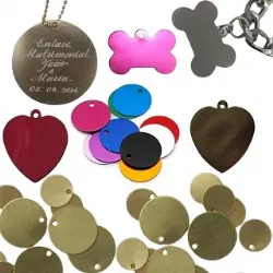 etiqueta metal para grava��o logo e pet