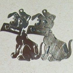 pingente estampa de bichos c�o vira lata 36x30mm 1 pe�a prata velha escovada