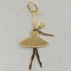 estamparia em metal bijuterias 3526 pingente infantil bailarina 38X18mm dourado 01 pe�a