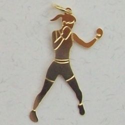 pingente fitness esportes boxe miuay thai feminino 40X20mm dourado 01 pe�a