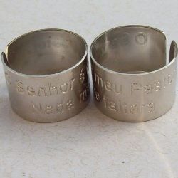 base de anel para customizar 058 O Senhor � o meu pastor nada me faltar� em lat�o n�quel. 1 unidade.