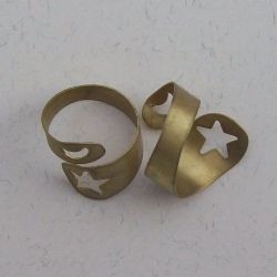 base de anel para customizar 6047 lua estrela bijuterias em lat�o bruto, 35 Unidades.