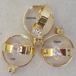 anel com pedra de zirc�nia cristal