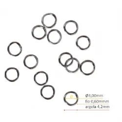 argolinha inox para bijuteria 4,2mm fio 0,60mm �3,00mm interno 1000 pe�as n�o cir�rgico