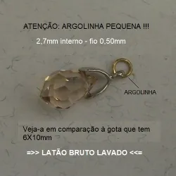 argola em lat�o para bijuteria 2,7mm interno fio 0,50mm lat�o bruto lavado. Pacote 2500 pe�as.