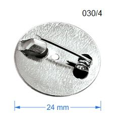 base alfinete broche e boton 24mm redonda em ferro niquelado. 100 pe�as.