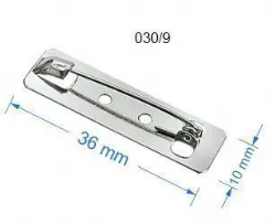 base alfinete broche e boton retangular 36X10mm ferro n�quel 100 pe�as