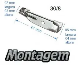 base alfinete broche e boton 21mm fechada recortada ferro n�quel. pacote 100 pe�as.