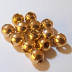 bolinha entremeio ponteira com furo lisa 7mm compr x 6 largura x 2,5mm furo alum�nio dourado 200 p�s