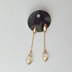 brinco cristal preciosa gota 20X12mm honney mel pino craquelado 30mm estampa navete. 1 par