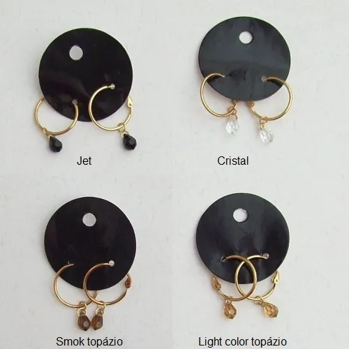 brinco cristal preciosa gota 6x10mm cristal incolor argola 22mm dourada com trava pino. 1 par