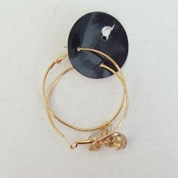 brinco cristal preciosa gota 12x20mm honney argola 55mm dourada trava pino. 1 Par