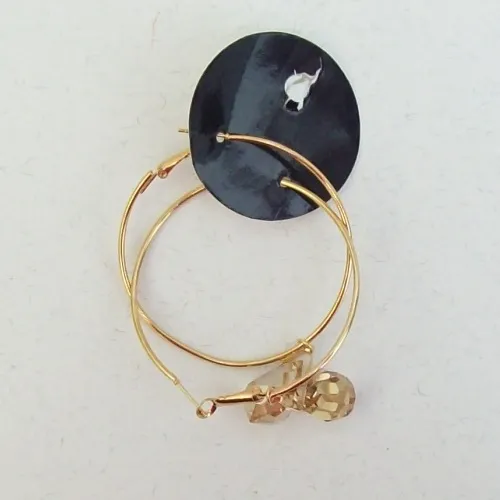 brinco cristal preciosa gota 12x20mm honney argola 55mm dourada trava pino. 1 Par