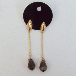 brinco cristal preciosa gota 20X12mm honney mel pino craquelado 30mm estampa navete. 1 par