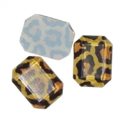 pedra caboch�o sem furos octogonal 18X13mm cor 54 estampada on�a base reta. 50 pe�as.