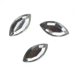 pedra caboch�o sem furos navete 15X07mm chapado base reta cor cristal. 50 unidades.