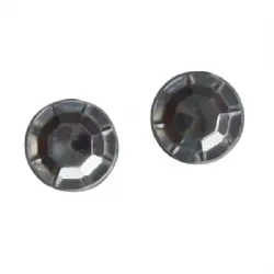 pedra caboch�o sem furos redondo 04mm chapado, base reta, cor 10 cristal. Pacote 250 pe�as.