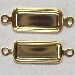 caixa pingente metal com argola baguete dourada com 02 argola 15X05mm interno 20 pe�as