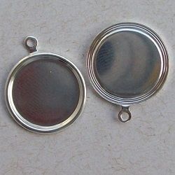 caixa pingente com argola redonda 14mm 1 argola prata. 6 pe�as