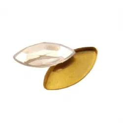 caixa e pedra para cabedal navete 15x07mm pedra cristal caixa lat�o bruto 10 pe�as