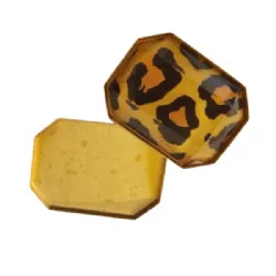 caixa e pedra para cabedal octogonal 18X13mm pedra on�a caixa lat�o bruto 10 pe�as