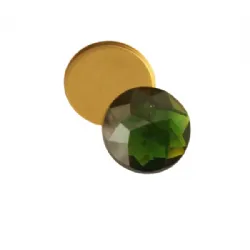 caixa e pedra para cabedal redonda 18mm pedra verde musgo caixa lat�o bruto 10 pe�as