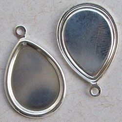 caixa pingente metal com argola gota 14x10mm interno prata 1 argola pacote 15 pe�as