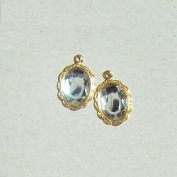 caixa pingente com pedra oval 14x10mm cristal dourada com borda desenhada 01 pe�a