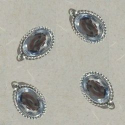 caixa pingente com pedra oval 14x10mm cristal n�quel com borda pontilhada 01 pe�a