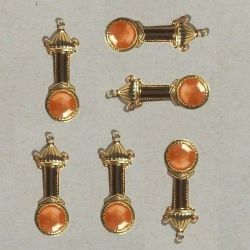 caixa pingente com pedra redonda 10mm top�zio leitoso modelo torre 40x11mm dourada 01 pe�a