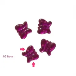 chaton para costura com furos borboleta 10X09mm rosa pink com espelho e 2 furos 50 pe�as