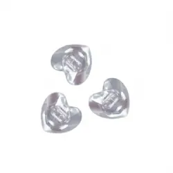 chaton para costura com furos  cora��o 15mm cristal com 2 furos centrais bot�o e base reta 100 pe�as