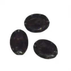 chaton para costura com furos oval 25x18mm fum� transp. face chapada 2 furos 20  pe�as