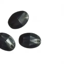 chaton para costura com furos oval 18x13mm fum� cinza leitoso 2 furos 40 pe�as