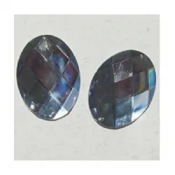 chaton para costura com furos oval 40x30mm cristal quadriculada 2 furos 1 pe�a