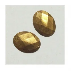chaton para costura com furos oval 40x30mm ouro velho estampado sem espelho 2 furos 1 pe�a