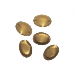 chaton para costura com furos oval 25x18mm ouro face chapada sem espelho 20  pe�as