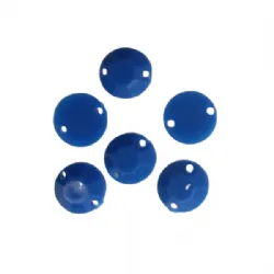 chaton para costura com furos redondo 08mm safira leitoso sem espelho 100 pe�as